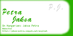 petra jaksa business card
